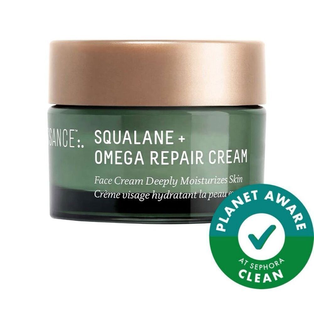 BIOSSANCE |‎ Squalane + Omega Repair Cream Face Moisturizer Clean Vegan | 15 ML